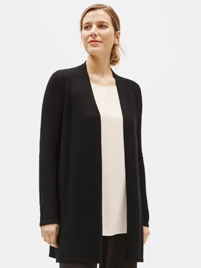 Eileen Fisher Italian Cashmere Long Cardigan In Black