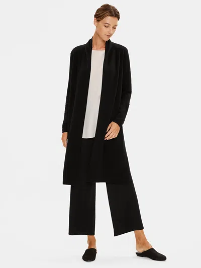 Eileen Fisher Italian Cashmere Long Cardigan In Black