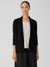 Eileen Fisher Italian Cashmere Notch Collar Cardigan In Black