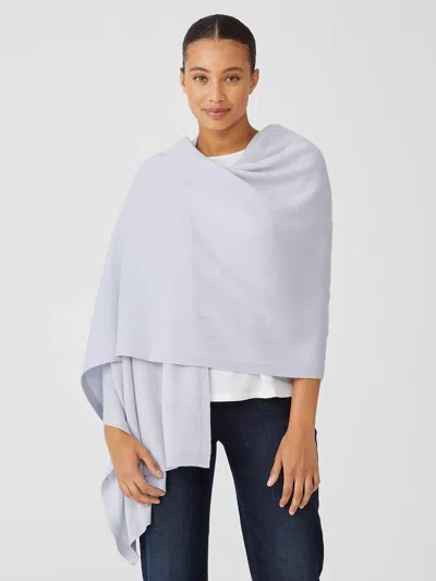 Eileen Fisher Italian Cashmere Oversized Wrap In Blue