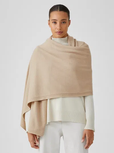 Eileen Fisher Italian Cashmere Oversized Wrap In Neutral
