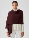 Eileen Fisher Italian Cashmere Oversized Wrap In Burgundy