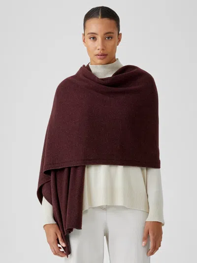 Eileen Fisher Italian Cashmere Oversized Wrap In Burgundy