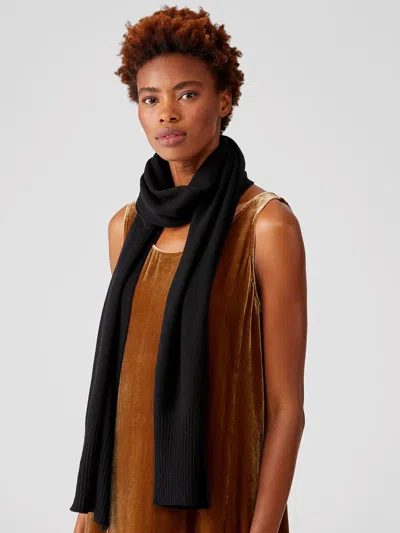 Eileen Fisher Italian Cashmere Scarf In Black