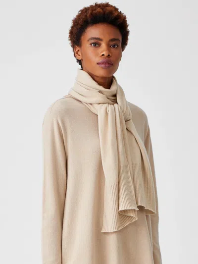 Eileen Fisher Italian Cashmere Scarf In Neutral