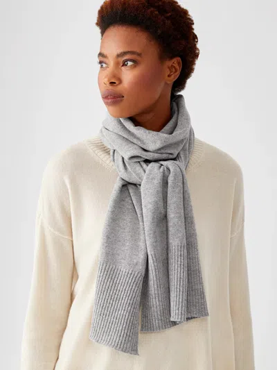Eileen Fisher Italian Cashmere Scarf In Gray