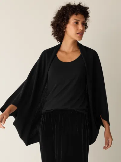 Eileen Fisher Italian Cashmere Serape In Black
