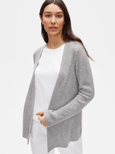 Eileen Fisher Italian Cashmere Straight Cardigan In Gray