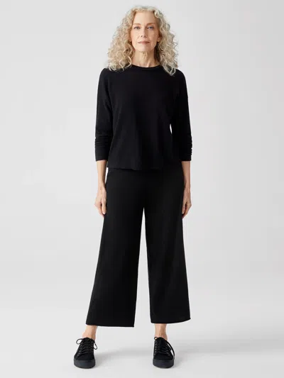 Eileen Fisher Italian Cashmere Straight Cropped Pant In Black