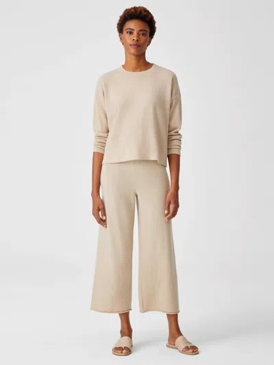 Eileen Fisher Italian Cashmere Straight Cropped Pant In Neutral