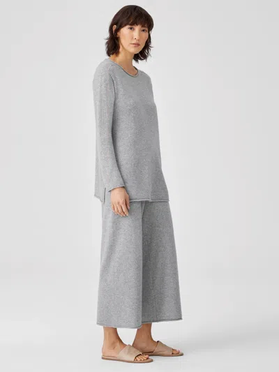 Eileen Fisher Italian Cashmere Straight Cropped Pant In Gray