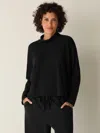 Eileen Fisher Italian Cashmere Turtleneck Top In Gray