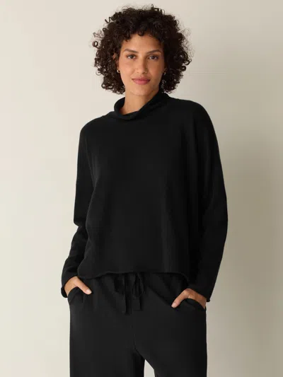 Eileen Fisher Italian Cashmere Turtleneck Top In Gray