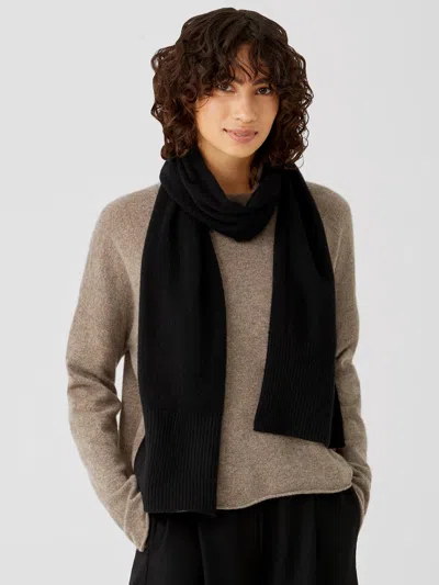 Eileen Fisher Italian Cashmere Wrap In Black