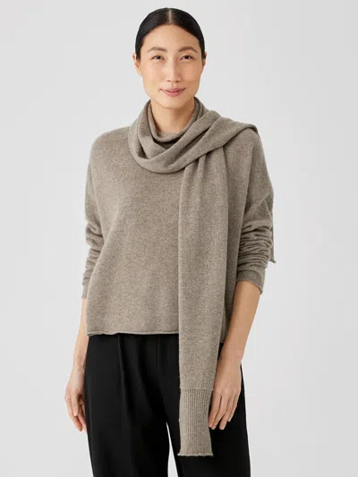 Eileen Fisher Italian Cashmere Wrap In Brown