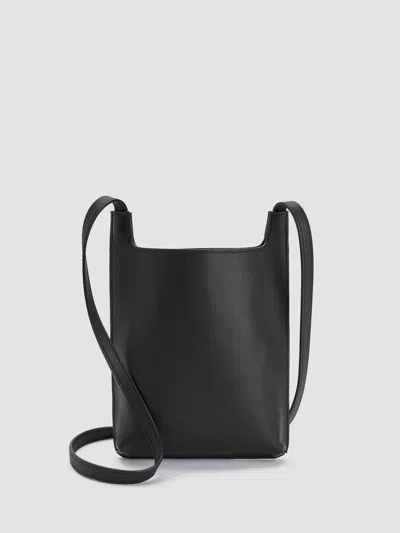 Eileen Fisher Italian Leather Crossbody Bag In Black