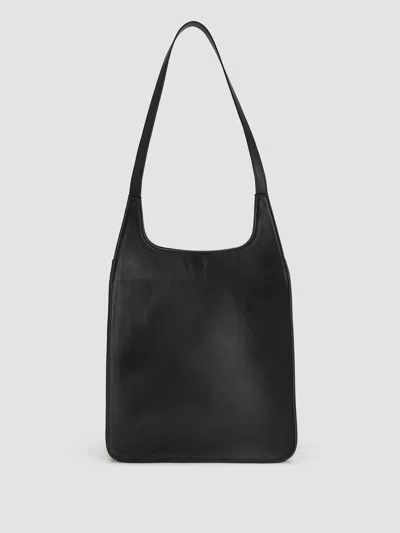 Eileen Fisher Italian Leather Shoulder Bag In Black