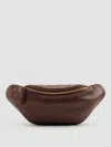 Eileen Fisher Italian Pebbled Leather Belt Bag In Brown