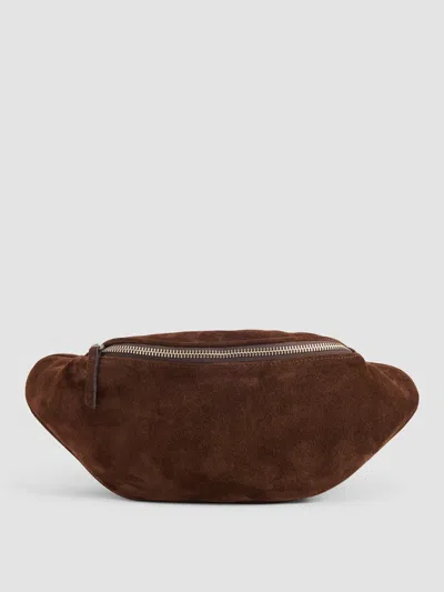 Eileen Fisher Italian Suede Belt Bag In Brown