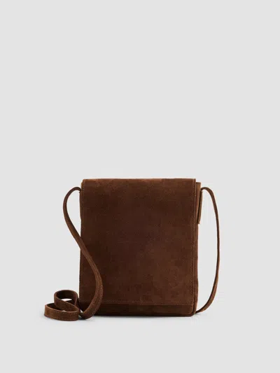 Eileen Fisher Italian Suede Handbag In Brown