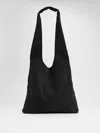 Eileen Fisher Italian Suede Shopper Tote In Black