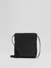 Eileen Fisher Italian Suede Square Crossbody Bag In Black
