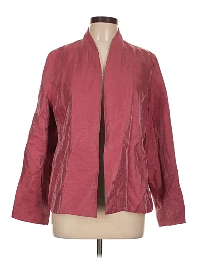 Pre-owned Eileen Fisher Jacket In Burgundy