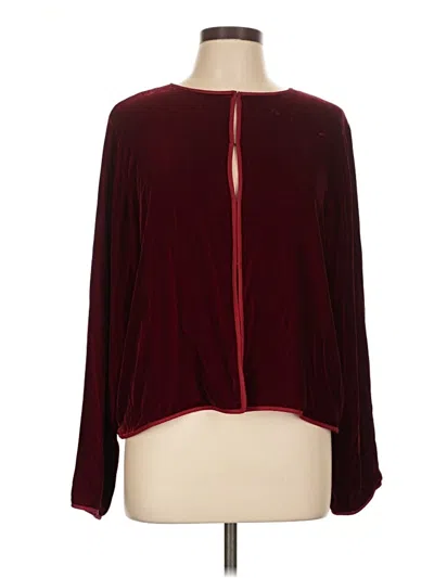Pre-owned Eileen Fisher Jacket In Burgundy