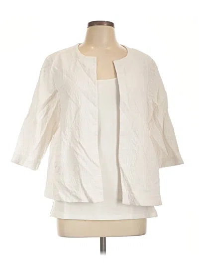 Pre-owned Eileen Fisher Jacket In Ivory