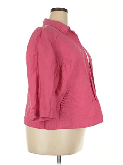Pre-owned Eileen Fisher Jacket In Pink