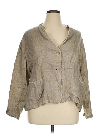 Pre-owned Eileen Fisher Jacket In Tan