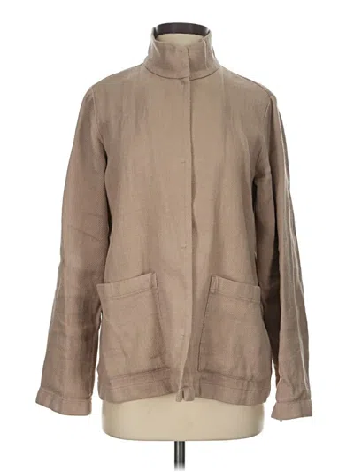 Pre-owned Eileen Fisher Jacket In Tan