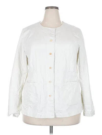Pre-owned Eileen Fisher Jacket In White