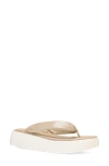 Eileen Fisher Jelly Metallic Thong Platform Sandals In Platinum