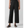 Eileen Fisher Cropped Wide-leg Crinkled Jersey Pants In Black