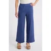 Eileen Fisher Jersey Ankle Wide Leg Pants In Bluette
