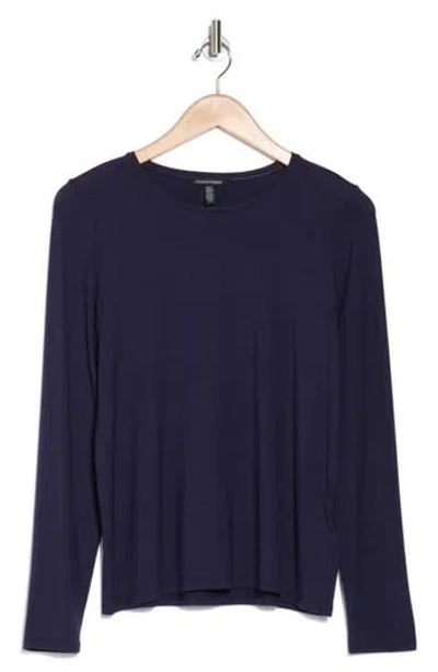 Eileen Fisher Jersey Crewneck T-shirt In Midnight
