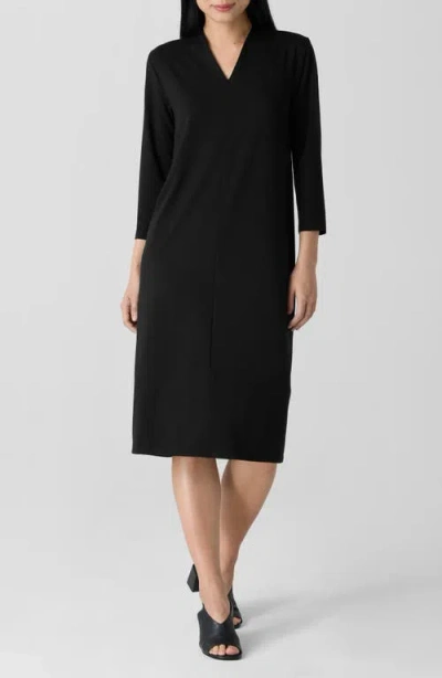 EILEEN FISHER EILEEN FISHER JERSEY SHEATH MIDI DRESS