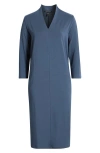 Eileen Fisher Jersey Sheath Midi Dress In Eclipse