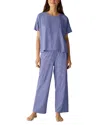 Eileen Fisher Jewel Neck Ankle Pant Sleep Set In Blue