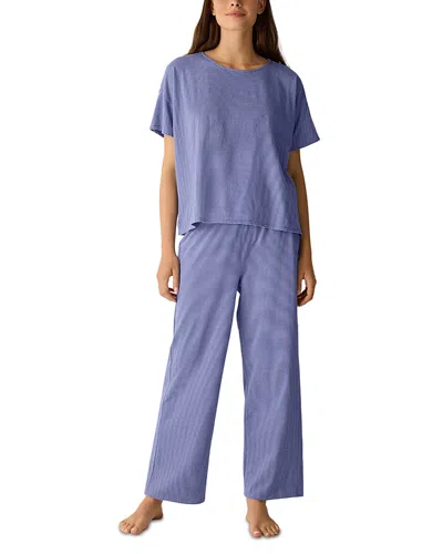 Eileen Fisher Jewel Neck Ankle Pant Sleep Set In Blue