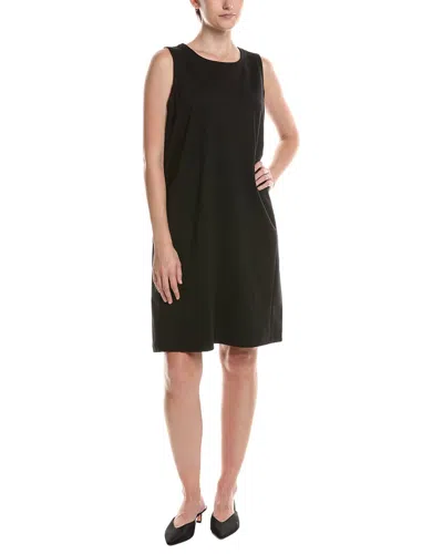 Eileen Fisher Jewel Neck Dress In Black