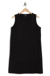 Eileen Fisher Jewel Neck Shift Dress In Black