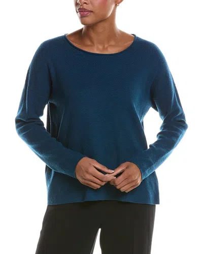 Eileen Fisher Jewel Neck Sweater In Black