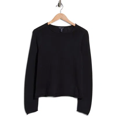 Eileen Fisher Jewel Neck Sweater In Black