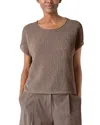 Eileen Fisher Crewneck Organic Cotton Cord Sweater In Cocoa