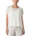 Eileen Fisher Crewneck Organic Cotton Cord Sweater In Ivory