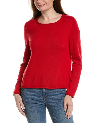 Eileen Fisher Jewel Neck Sweater In Red