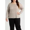 Eileen Fisher Jewel Neck Wool Sweater In Dove