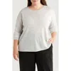 Eileen Fisher Jewel Neck Wool Sweater In Sea Salt